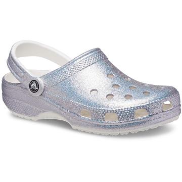 Zuecos Crocs Classic Glitter Mujer Plateados | Mexico 0128BEXC